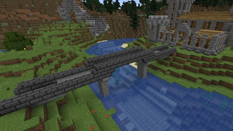 Как построить мост в Minecraft