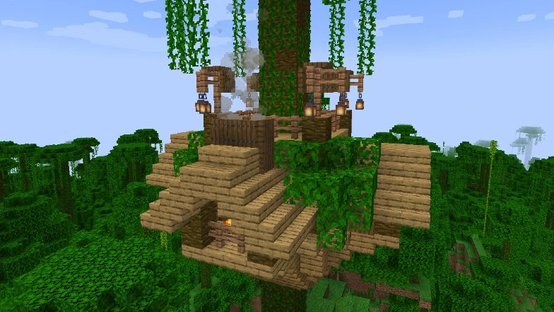 Как построить дом на дереве в Minecraft