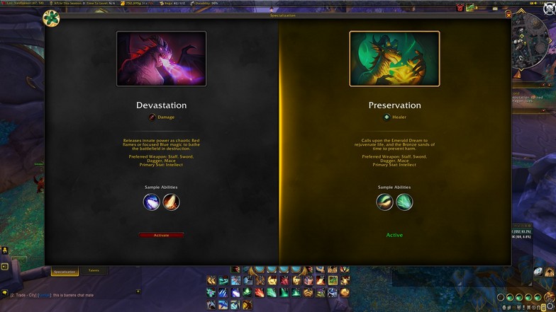 Как изменить специализацию в World of Warcraft Dragonflight