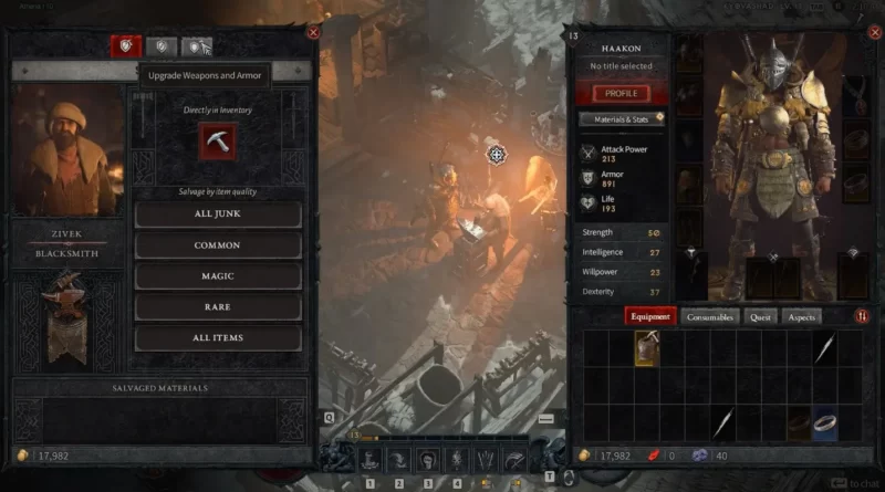 Как утилизировать предметы и оружие в Diablo 4