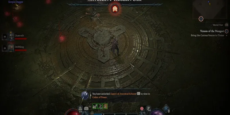 Diablo 4: расположение подземелья «Древний резервуар», Аспект и награды